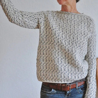 Damen Strickpullover Mit Zweifarb-Struktur & Langarm