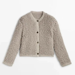 Damen Teddy Jacke Mit Knöpfen | Kurz