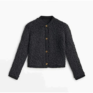 Damen Teddy Jacke Mit Knöpfen | Kurz