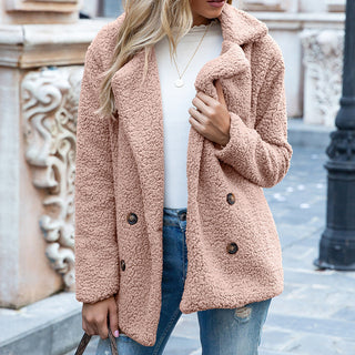 Damen Teddy Mantel Mit Knopfleiste | Kurz