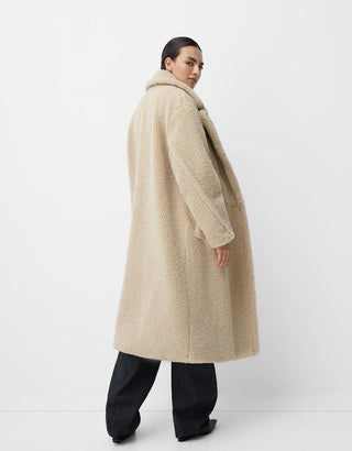 Damen Teddy Mantel Mit Knopfleiste | Winter