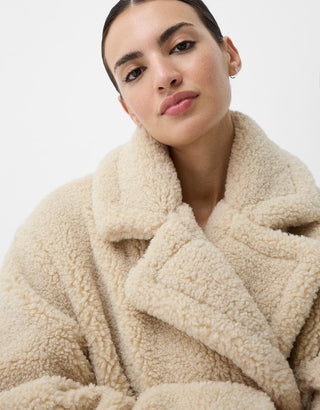 Damen Teddy Mantel Mit Knopfleiste | Winter