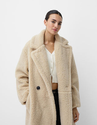 Damen Teddy Mantel Mit Knopfleiste | Winter