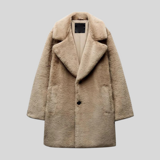 Damen Teddy Mantel Mit Reverskragen | Lang