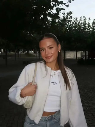 Damen Übergangsjacke Im Collegestil | Kurz