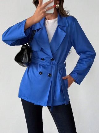 Damen Übergangsjacke Mit Bindegürtel | Lang