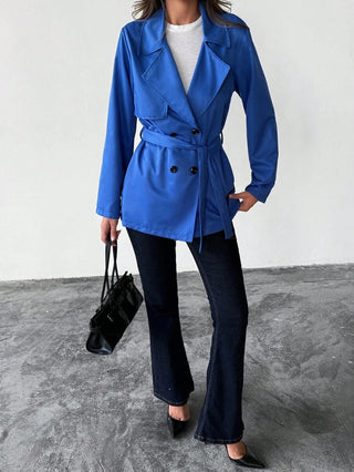 Damen Übergangsjacke Mit Bindegürtel | Lang