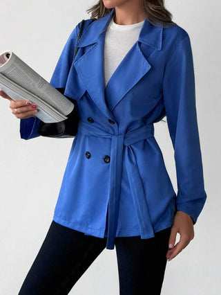 Damen Übergangsjacke Mit Bindegürtel | Lang