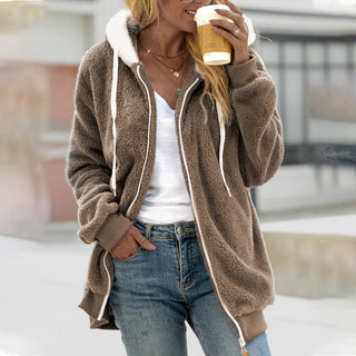 Damen Übergangsjacke Mit Kapuze | Teddy