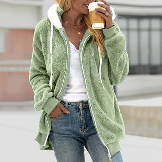 Damen Übergangsjacke Mit Kapuze | Teddy