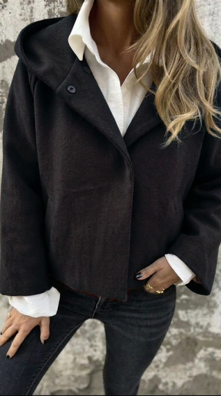 Damen Übergangsjacke Mit Offenem Schnitt & Knöpfen | Kurz