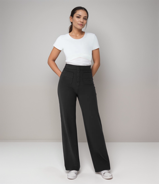 Daphne | Damen baggy Hosen | knopf