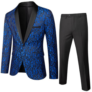 Herren Anzug Jacquard Mit Satinrevers & Hose