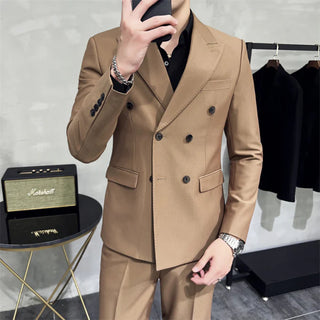 Herren Anzug Slim Fit Mit Doppelreiher Sakko