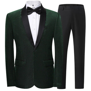 Herren Anzug Slim Fit Mit Glanz-Muster & Satin