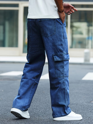 Herren Baggy Jeans Mit Cargo & Nähten