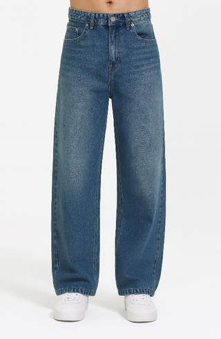 Herren Baggy Jeans Mit Faded Denim & Weit