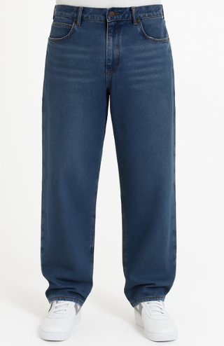 Herren Baggy Jeans Mit Faded Denim & Weit