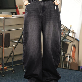 Herren Baggy Jeans Mit Faded Denim & Weit