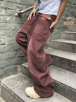 Herren Baggy Jeans Mit Faded Look & Weit