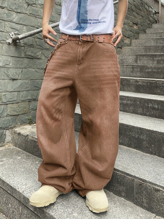 Herren Baggy Jeans Mit Faded Look & Weit