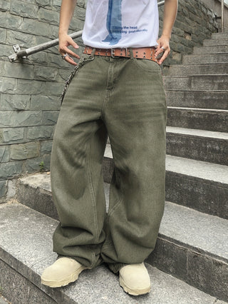 Herren Baggy Jeans Mit Faded Look & Weit
