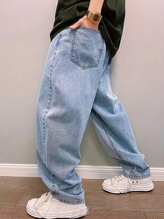 Herren Baggy Jeans Mit Stonewash & Locker