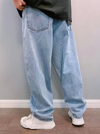 Herren Baggy Jeans Mit Stonewash & Locker
