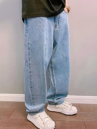 Herren Baggy Jeans Mit Stonewash & Locker