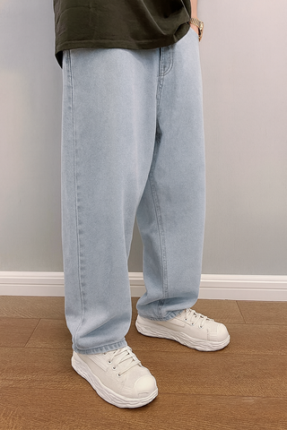 Herren Baggy Jeans Mit Stonewash & Locker