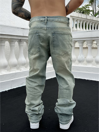 Herren Baggy Jeans Mit Verwashung & Weit