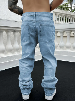 Herren Baggy Jeans Mit Verwashung & Weit