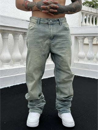 Herren Baggy Jeans Mit Verwashung & Weit