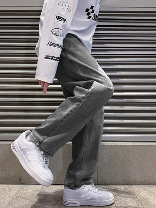 Herren Baggy Jeans in Grau mit Extraweitem Bein