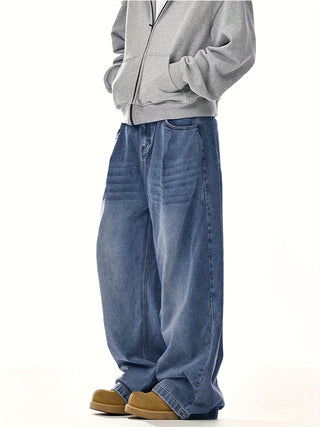 Herren Baggy Jeans mit Waschung & Extraweitem Bein