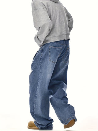 Herren Baggy Jeans mit Waschung & Extraweitem Bein