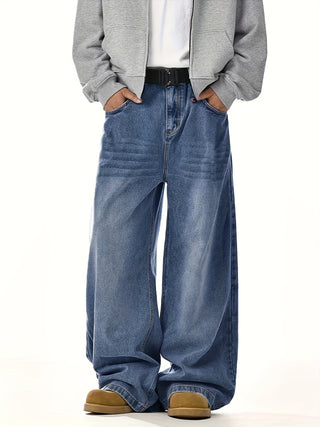 Herren Baggy Jeans mit Waschung & Extraweitem Bein