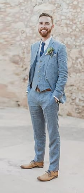 Herren Hochzeitsanzug Mit Weste & Hose