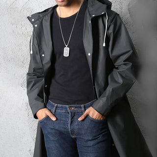 Herren Regenjacke Mit Druckknöpfen | Lang