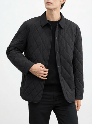 Herren Steppjacke Mit Knopfleiste | Übergangs