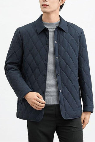 Herren Steppjacke Mit Knopfleiste | Übergangs
