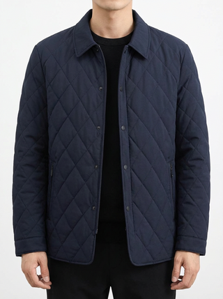 Herren Steppjacke Mit Knopfleiste | Übergangs