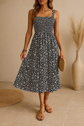Isabella | Damen geblümtes Sommerkleid | Midi