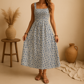 Isabella | Damen geblümtes Sommerkleid | Midi