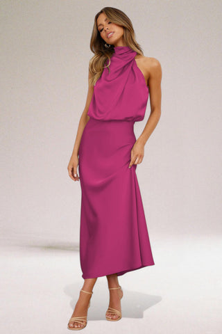 Lea | Damen Satin Abendkleid | Midi