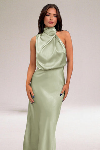 Lea | Damen Satin Abendkleid | Midi