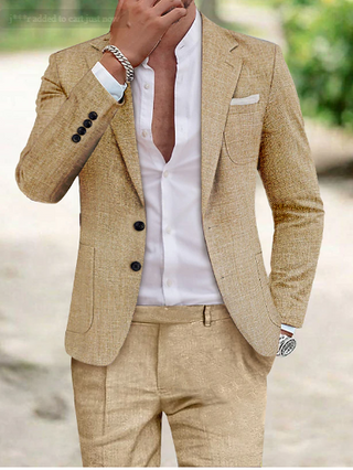 Levano | Herren Moderner Sommer-Anzug mit Slim-Fit-Hose