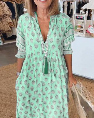 Lucia | Damen Sommer Tunika Strandkleid | Midikleid