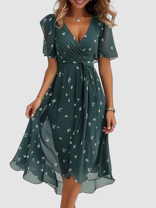 Melina | Damen Hochzeitsgast Wickelkleid | Midi