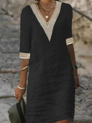 Nadia | Damen Sommer Luftiges Kleid mit Stickerei